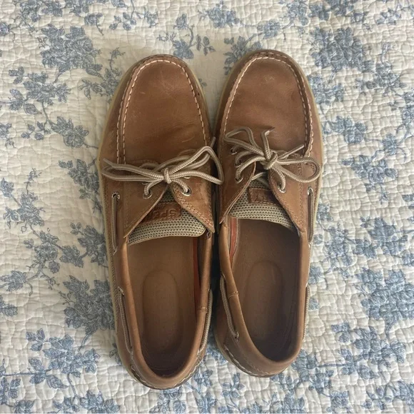 Sperry Men’s Billfish 3-Eye Top Sider Leather Boat Shoe Cognac Size 11 - Picture 6 of 9